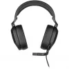 Ausinės CORSAIR HS65 SURROUND žaidimams, laidinės, ant ausų, 3,5 mm + USB adapteris, 32 Ω, 282 g, anglies spalvos