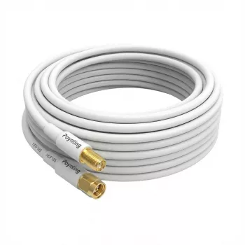 Poynting antenos priedas – kabelis A-CAB-144 – 5 m dviejų laidų HDF195 – SMA (M) į SMA (F) – baltas – auksuotas