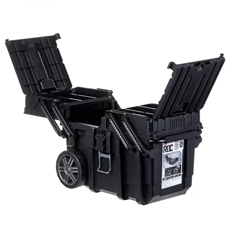 Įrankių dėžė KETER CANTILEVER Job Box (17203037/238270) ant ratukų, juoda