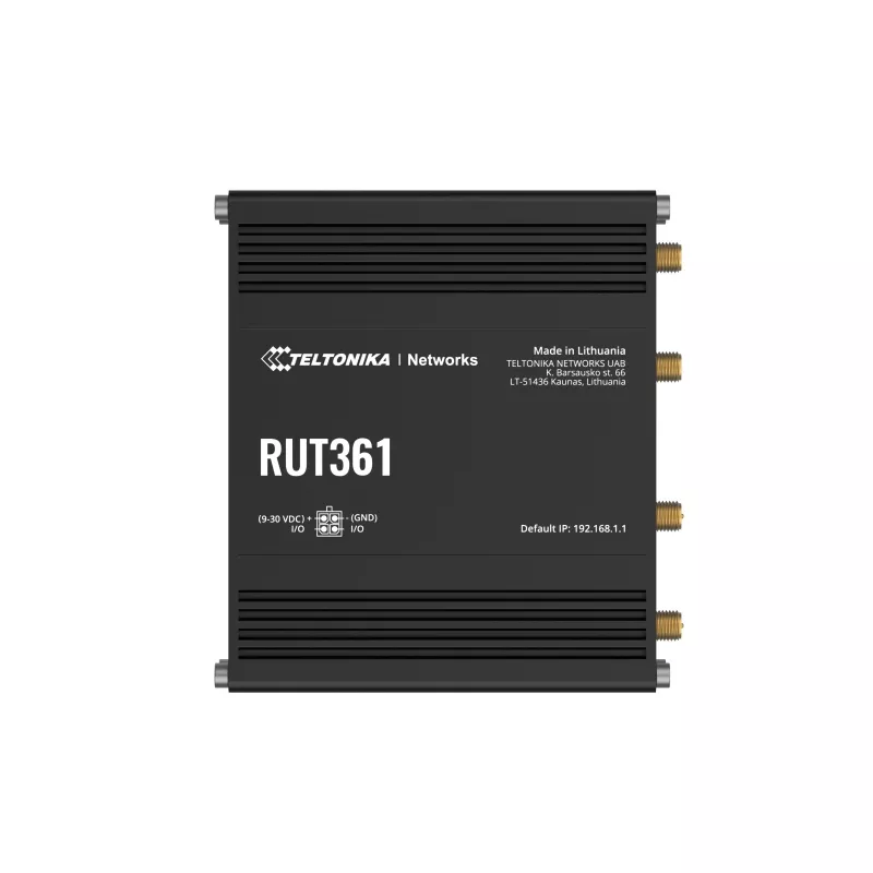 Teltonika RUT361 pramoninis 4G LTE maršrutizatorius, Cat 6, WiFi 4, 2x RJ45 100 Mb/s, IP30