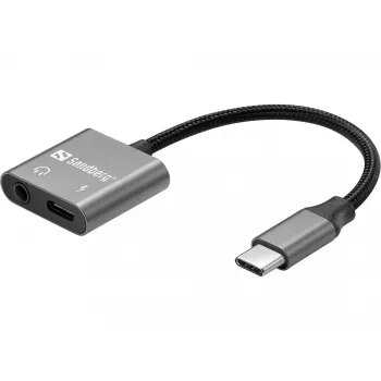 USB-C garso adapteris SANDBERG PD65W 136-67 su USB-C PD perdavimu