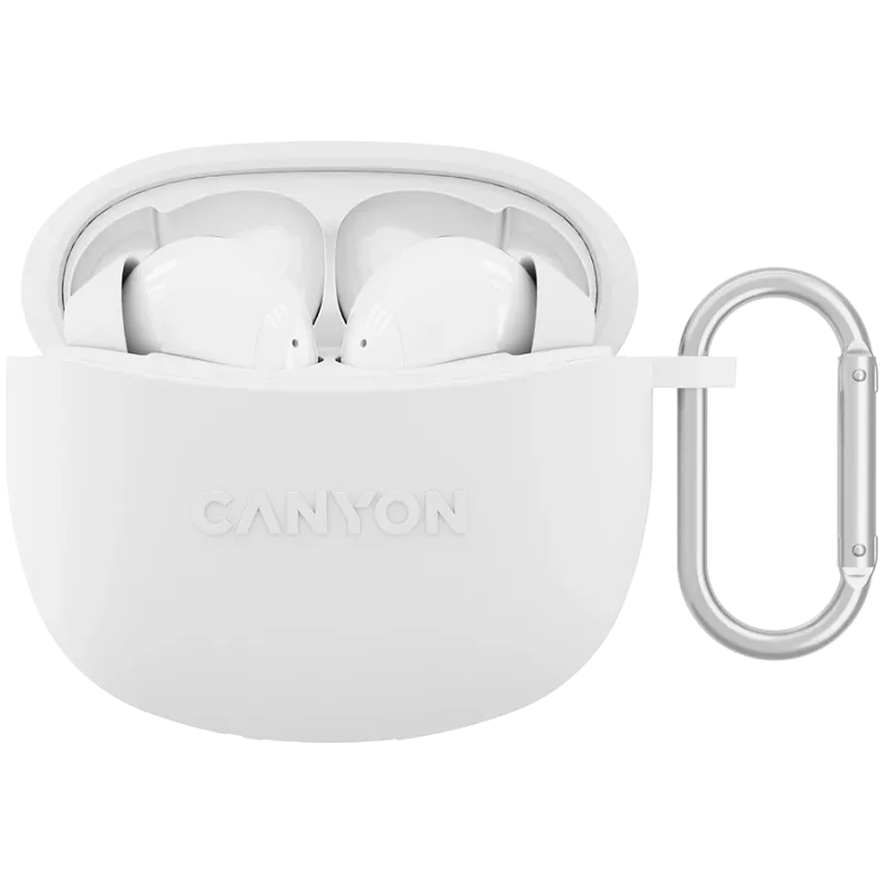 Canyon TWS-5 belaidės ausinės su mikrofonu, BT 5.3, 20Hz-20kHz, 40mAh*2+500mAh, USB-C