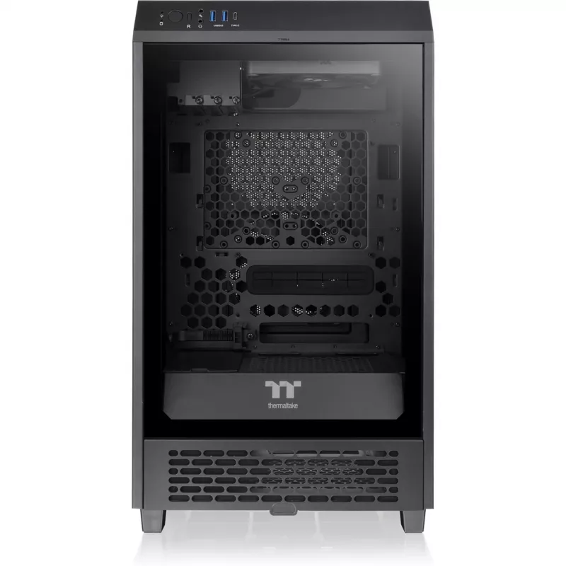 Thermaltake The Tower 200, Mini Tower korpusas, juodas, grūdintas stiklas