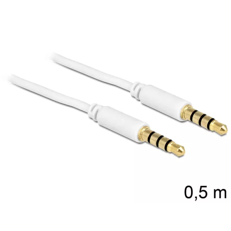 Garso kabelis 3,5 mm DeLOCK 83439 0,5 m Baltas