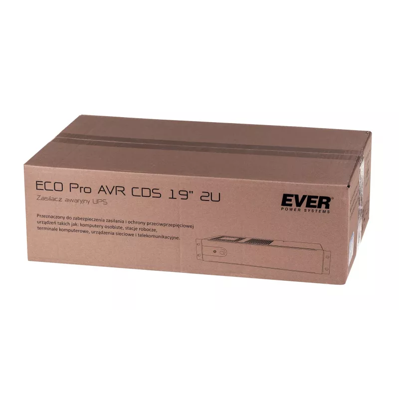 UPS EVER ECO Pro 1200 AVR CDS, 1,2 kVA (650 W), 2U, 3× C13, USB-B, AVR
