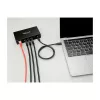 USB stotelė DELOCK 3 prievadai 5 Gbps su RJ45 Gigabit PoE++ ir USB Type-C jungtimi, metalinis korpusas, 1,5 kV izoliacija, juoda