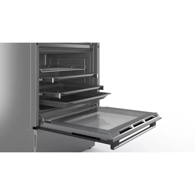 Bosch HLS79Y351U Series 6 laisvai pastatoma viryklė, indukcinė kaitlentė, elektrinė orkaitė, nerūdijantis plienas, 60 cm