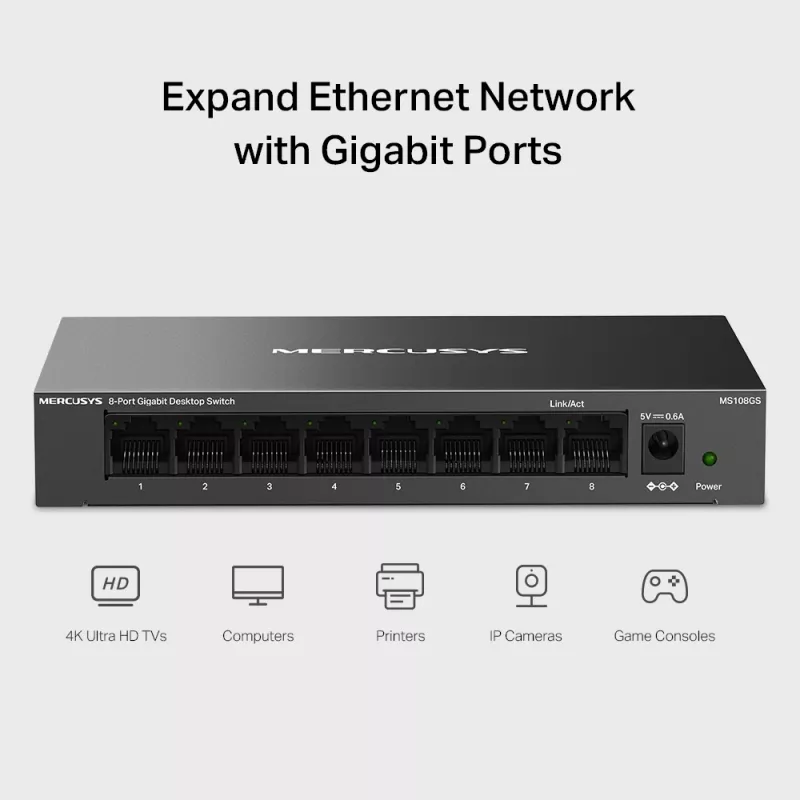 Mercusys 8 prievadų Gigabit darbalaukio jungiklis