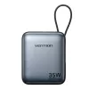Power bank Vention FHEH0 LiPolimerinis 10000 mAh 35W USB-C Juodas