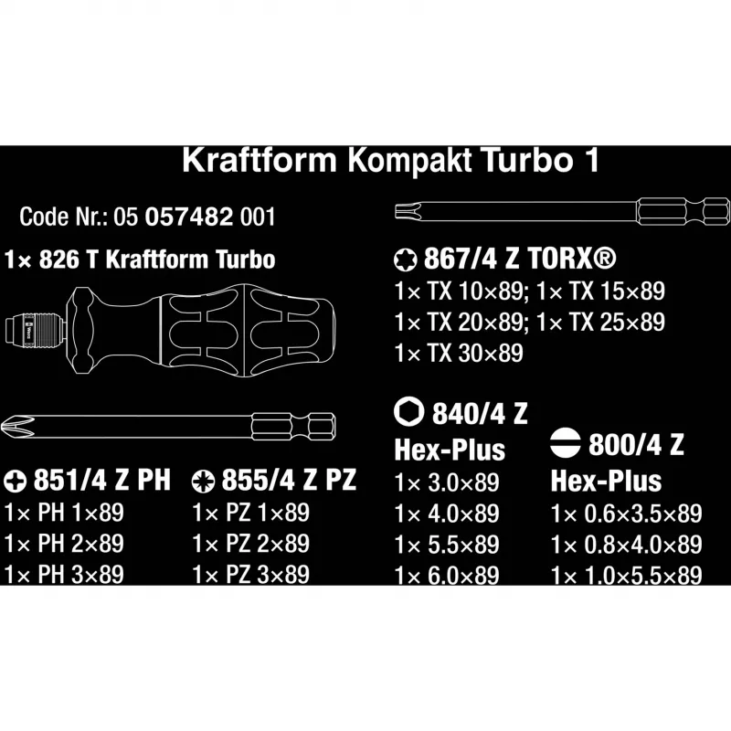 Atsuktuvas su keičiamais antgaliais Wera 05057482001