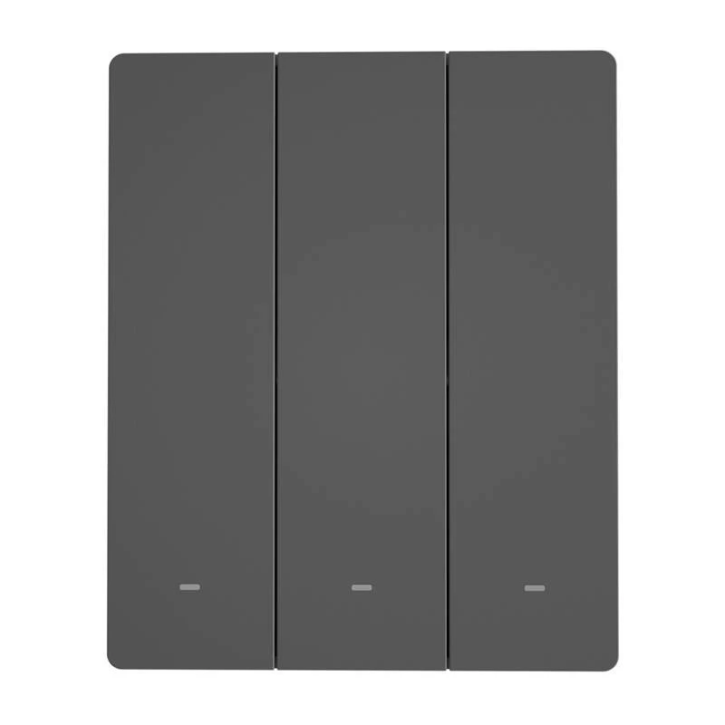 Išmanusis sieninis jungiklis Sonoff M5-3C-80 Wi‑Fi – 3 mygtukai, juodas