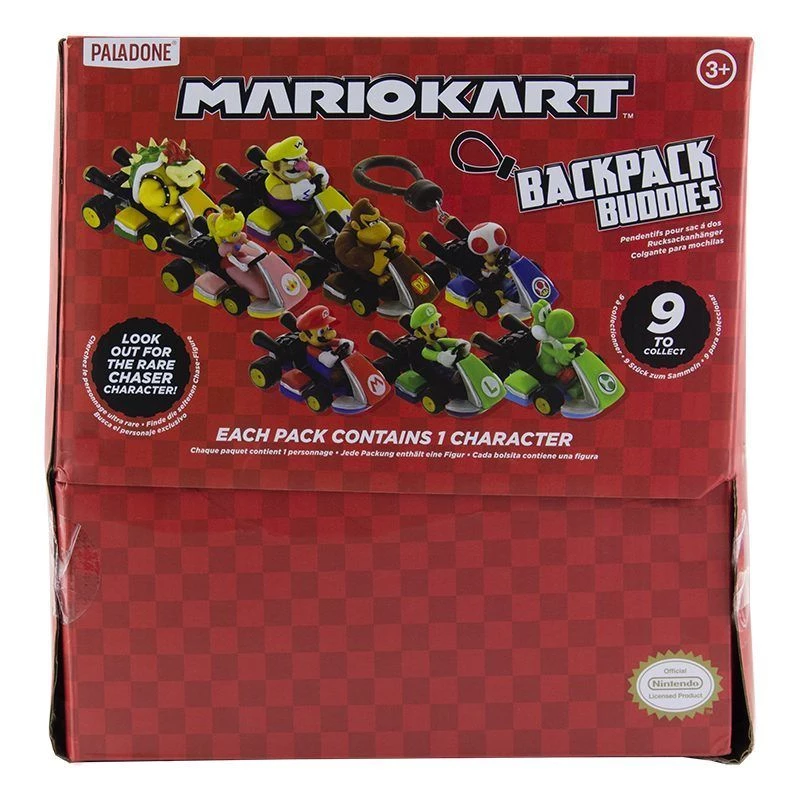 Paladone Mario Kart Backpack Buddies kolekcionuojami priedai, CDU iš 24 vnt.