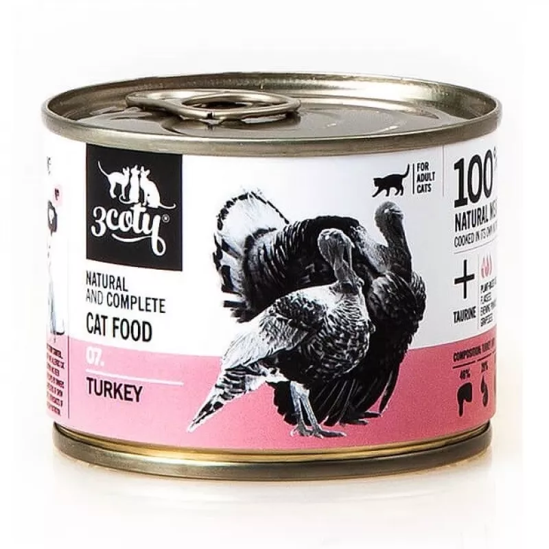 3COTY 07. Turkey - šlapias kačių ėdalas - 180g