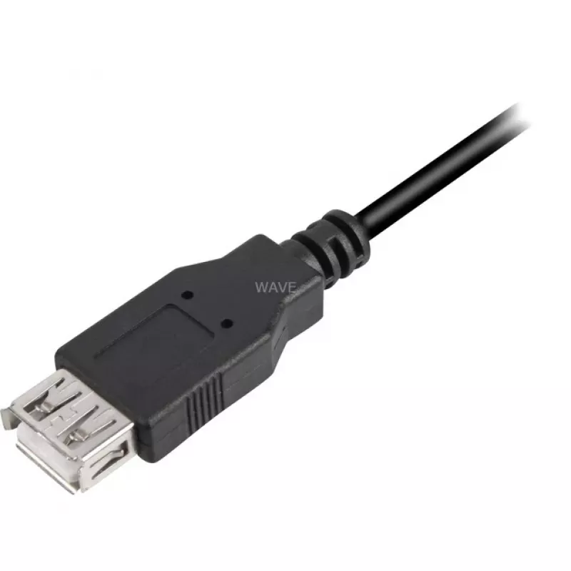 USB 2.0 ilginimo laidas, USB-A kištukas > USB-A lizdas (juodas, 3,0 m, dvigubai ekranuotas)
