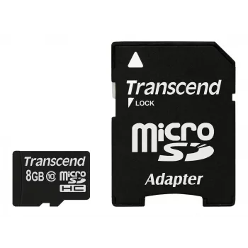 Transcend Premium microSDHC 8 GB atminties kortelė su SD adapteriu