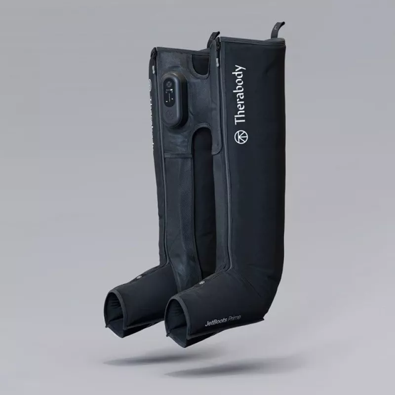 Pneumatiniai atkūrimo batai Therabody RecoveryAir JetBoots Prime S – nuoseklios kompresijos sistema, baterija, 180 min veikimo laikas, juodi, 2,51 kg