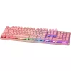 Deltaco GAM-021-RGB-P-DE – pilno dydžio (100%) USB membraninė klaviatūra, QWERTZ išdėstymas, rožinė