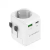 Kelioninis maitinimo adapteris GEMBIRD TPA-EU1A1C20-01-W 20W, USB-A 18W + USB-C 20W, Schuko kištukas, įėjimas 100–250V