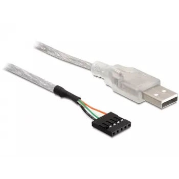 USB 2.0 A tipo kištukas į vidinę 4 kontaktų jungtį kabelis DeLOCK 83078 sidabrinis