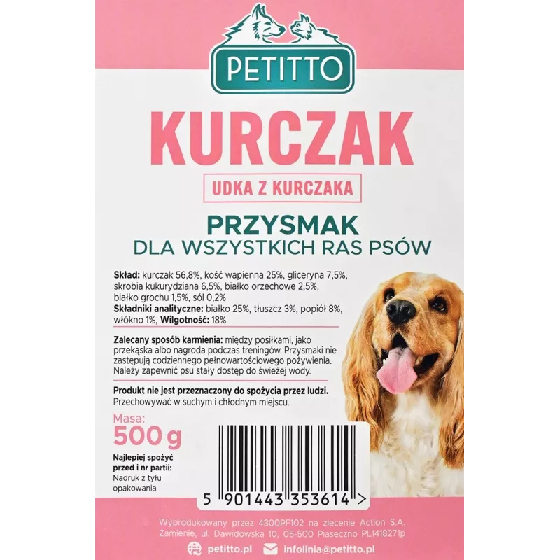 PETITTO Vištienos kojelės šunų skanėstas 500g