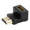 HDMI adapteris GEMBIRD A-HDMI90-FML, HDMI į HDMI, 90° stačiu kampu, juodas
