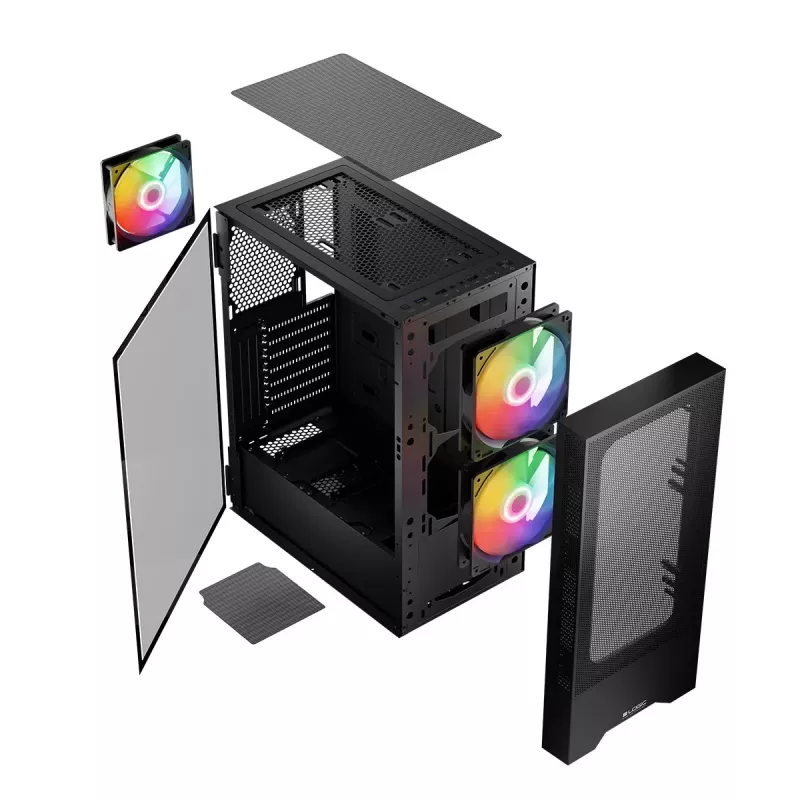 Korpusas Logic ARYA ARGB MINIDI USB 3.0 Juodas