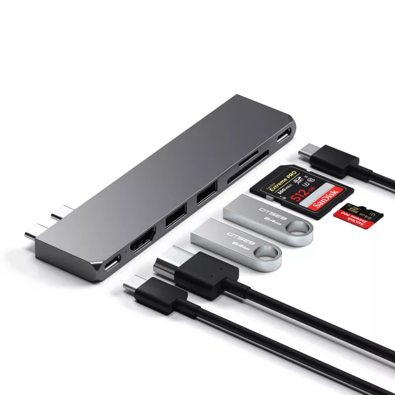 Satechi Type-C Pro Hub Slim – Kosminė pilka