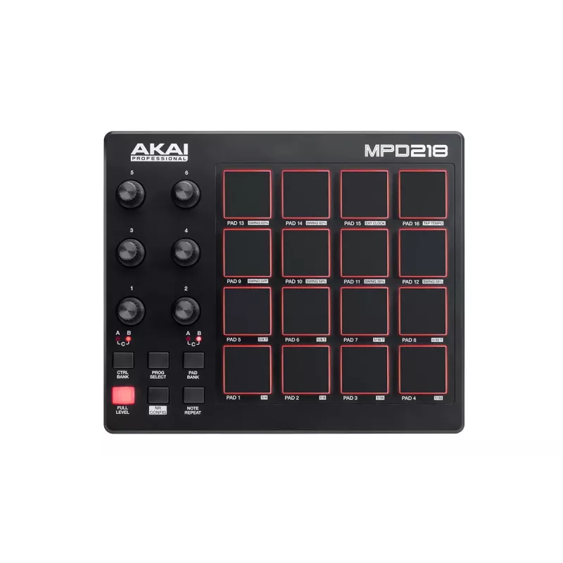 Garso maišytuvas Akai MPD218 Juodas 16 Padų USB MIDI valdiklis