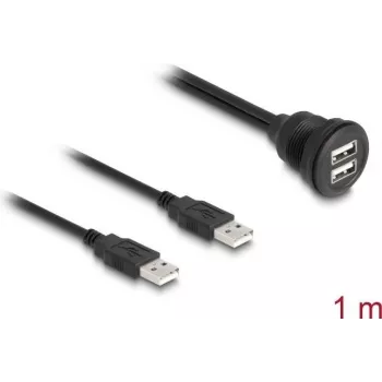 DeLOCK USB 2.0 kabelis 2 x USB Type-A kištukas į 2 x USB Type-A lizdas 1 m juodas