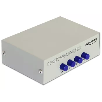 DeLock Switch VGA 4 prievadų rankinis dvipusis – vaizdo jungiklis – 4 x VGA – stalinis (87635)