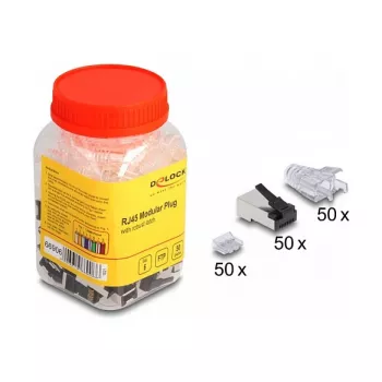 DeLOCK RJ45 kištukas Cat.6 50 vnt. komplektas su tvirta užraktu