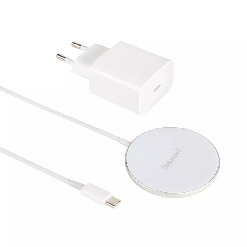 Intenso MW1 belaidis magnetinis greitasis kroviklis 15 W, USB, 12 V, baltas