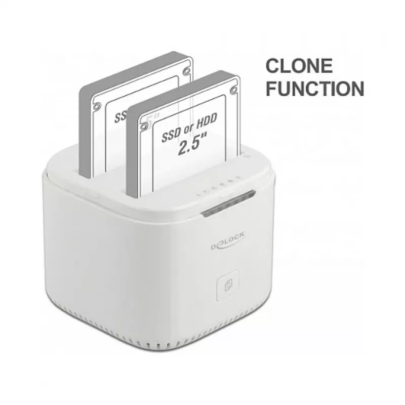 Docking stotelė DeLOCK USB Type-C 3.2, skirta 2 x 2,5 colio SATA HDD/SSD