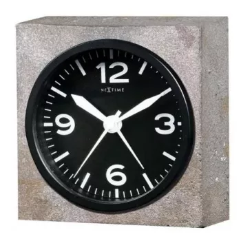 NeXtime klok 5167 Real Time Heavy Metal sieninis laikrodis, 9.5x9.5x3.2 cm, pilkas