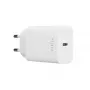 USB-C kelioninis įkroviklis FIXED FIXC30N-C-WH — 30W kompaktiškas USB-C maitinimo adapteris, vieno prievado greitasis įkrovimas