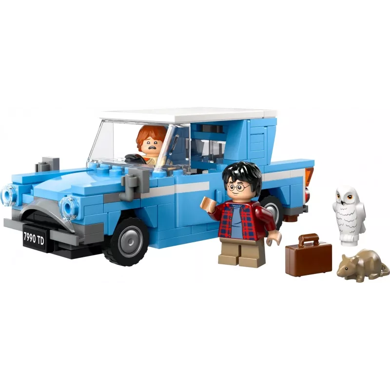 LEGO Harry Potter Skraidantis Ford Anglia automobilis – Statomas modelis su Roniu Visiniu ir Hedviga