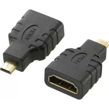 SpeaKa Professional HDMI adapteris [1x HDMI-kištukas D Micro - 1x HDMI-lizdas] juodas, paauksuoti kontaktai, garso grįžtamasis kanalas (SP-7870184)