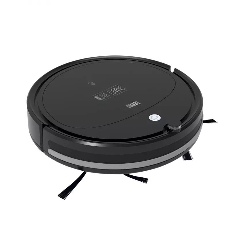 Robotinis dulkių siurblys TEESA Smart VAC 2 – juodas, apvalus, 1000 Pa, Wi-Fi