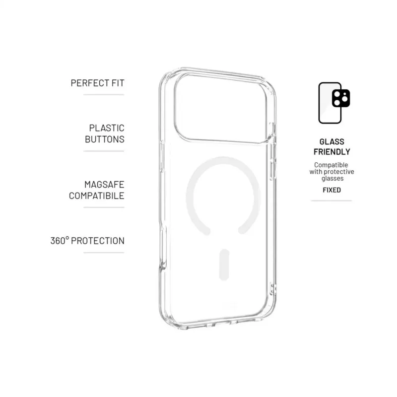 Grūdinto stiklo ekrano apsauga FIXED MagPure, skirta Apple iPhone 17 Pro Max