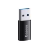 Adapteris Baseus Ingenuity USB Type-A (moteriška) į USB Type-C (vyriška) 10 Gbit/s, juodas, 14×22×8 mm