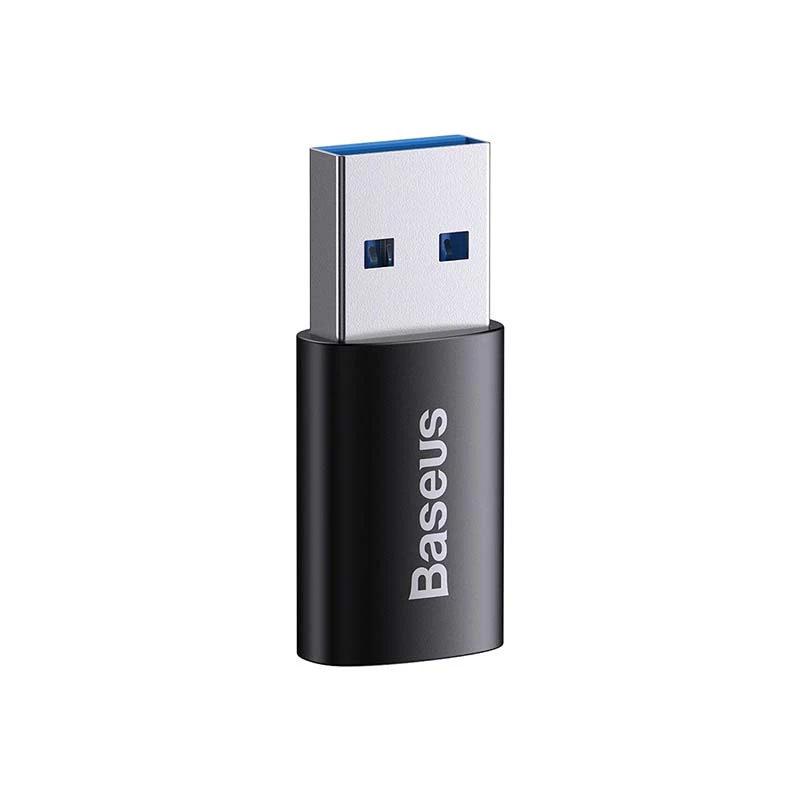 Adapteris Baseus Ingenuity USB Type-A (moteriška) į USB Type-C (vyriška) 10 Gbit/s, juodas, 14×22×8 mm