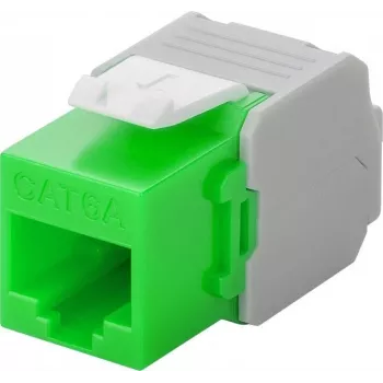Wentronic Goobay CAT 6a KeyStone RJ45 lizdas, neekranuotas, 500 MHz, žaliai-balta (90687)