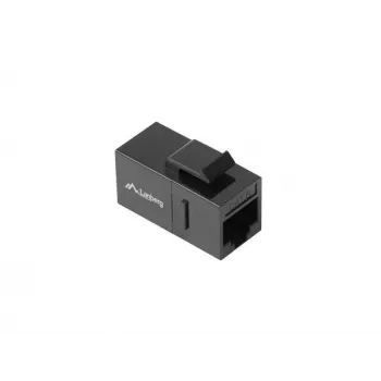 Keystone modulis LANBERG KSU6-3000 – Cat6 U/UTP RJ-45 motina į RJ-45 motiną, plokščios konstrukcijos, juodas