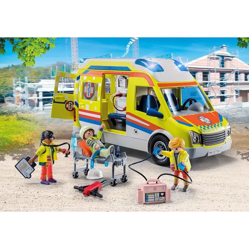 Playmobil 71202 City Life Greitosios pagalbos automobilis su šviesomis ir garsu – žaislų rinkinys nuo 4 metų