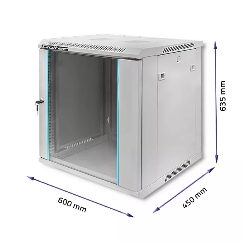 Spintos stovas QOLTEC 19 colių 12U modelis 54485 – tinklo/serverio korpusas