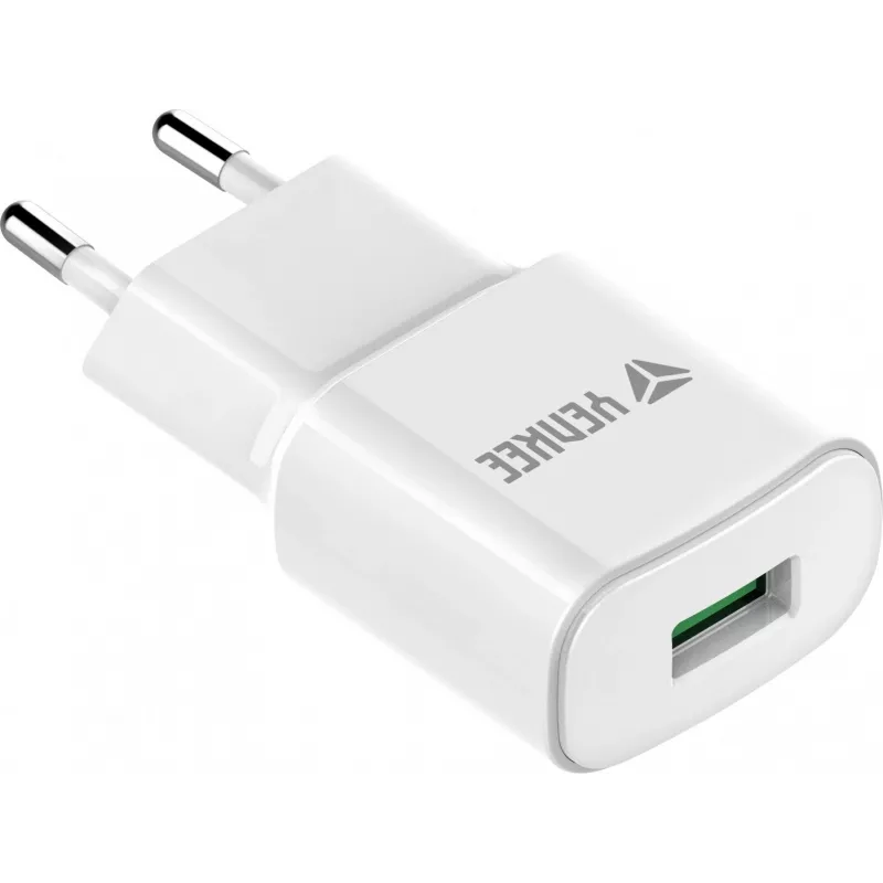 USB sieninis įkroviklis YENKEE YAC 2023WH 18W 3A Quick Charge 3.0