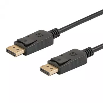 DisplayPort kabelis SAVIO CL-136, DisplayPort kištukas–kištukas, 2 m, DP 1.2, paauksuoti kontaktai, juodas
