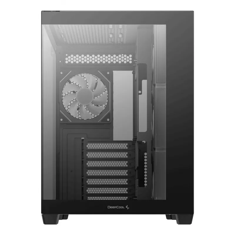 PC korpusas DeepCool CG530 4F Midi Tower Juodas — grūdintas stiklas, ATX/ITX/Micro ATX, 3x120mm ventiliatoriai, USB-C