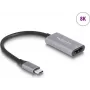 DeLOCK USB grafikos adapteris 7680 x 4320 pikseliai Juoda Pilka