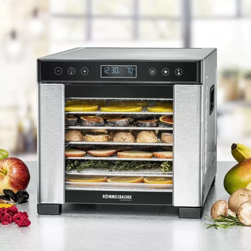 Džiovintuvas maistui Rommelsbacher DA 650 600 W nerūdijantis plienas, 0,5 m², 35–75 °C, 7 padėklų